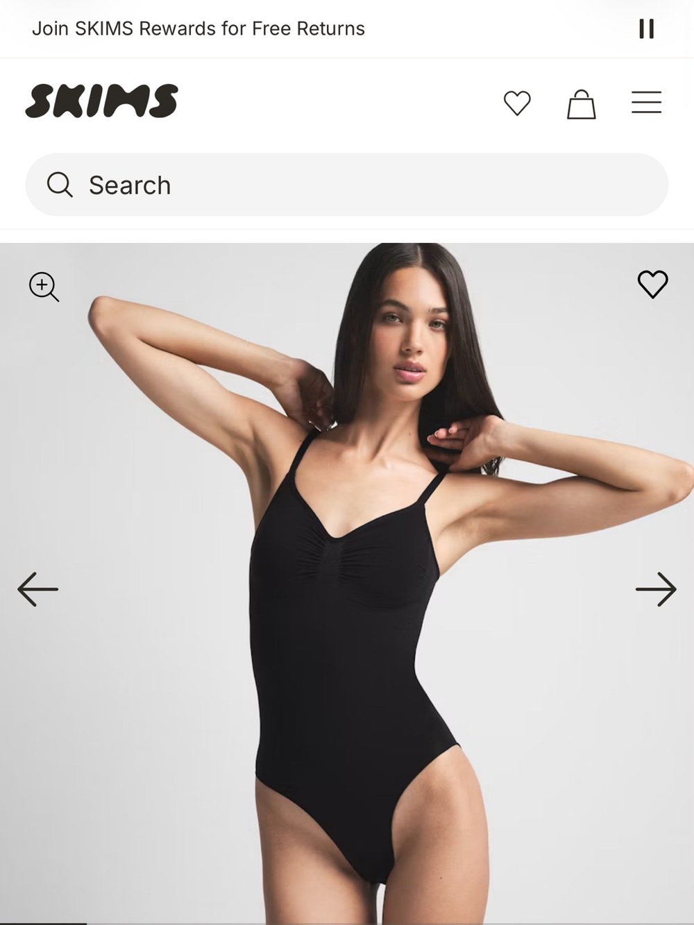 SKIMS Seamless Scoop Neck Bodysuit - Black & Brown